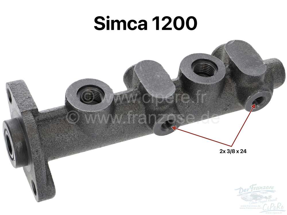 Alle - Simca 1200, master brake cylinder (dual circuit)