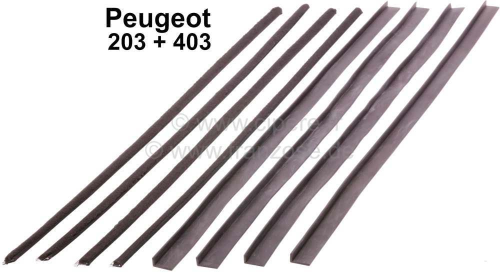 Sonstige-Citroen - P 203, window channel seals (inside and outside), for all 4 doors. Suitable for Peugeot 20