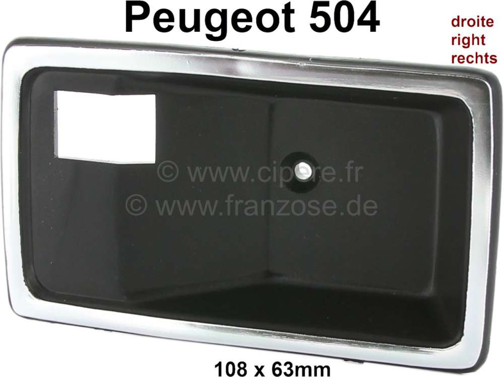 Peugeot - P 504, door handle case inside on the right. Suitable for Peugeot 504. Or. No. 9120.60. Th
