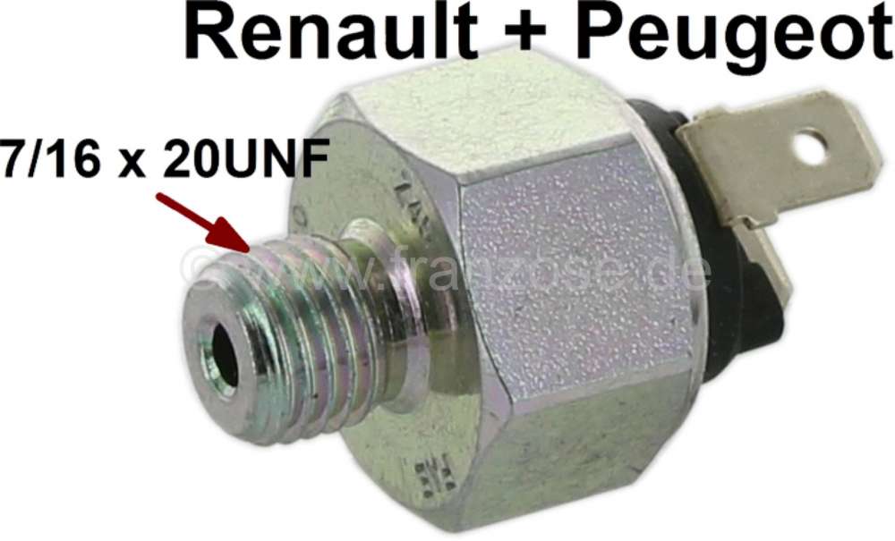 Renault - Stop light switch, mounts at the master brake cylinder. Thread: 7/16 x 20UNF. Suitable for