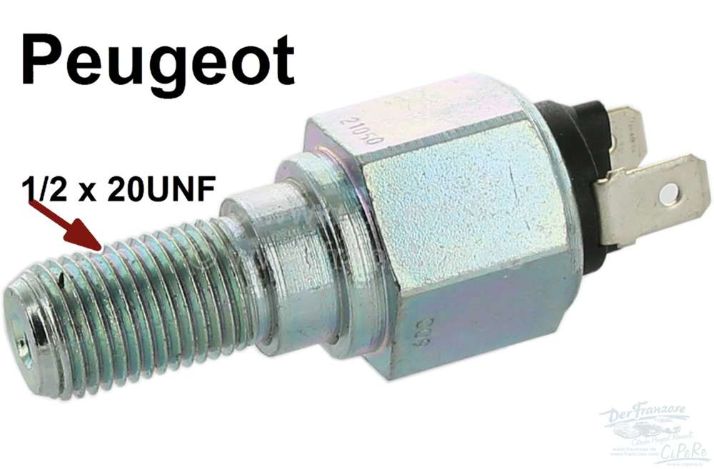 Peugeot - stoplight switch in brake master cylinder,  Peugeot 203, 403, 404. thread 1/2x20, UNF/