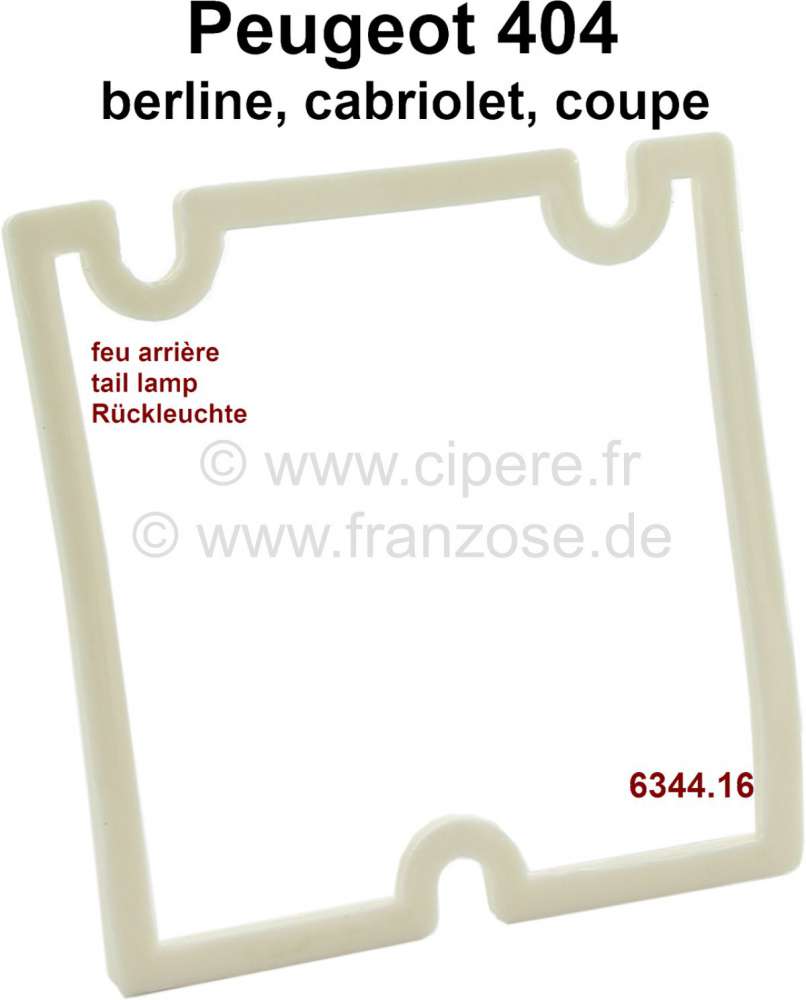 Peugeot - P 404, seal down, for the tail lamp. Suitable for Peugeot 404 sedan + Cabriolet (Coupe). O