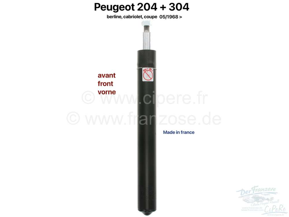 Renault - P 204/304, shock absorber in front (spring and damper unit). Per piece. Suitable for Peuge