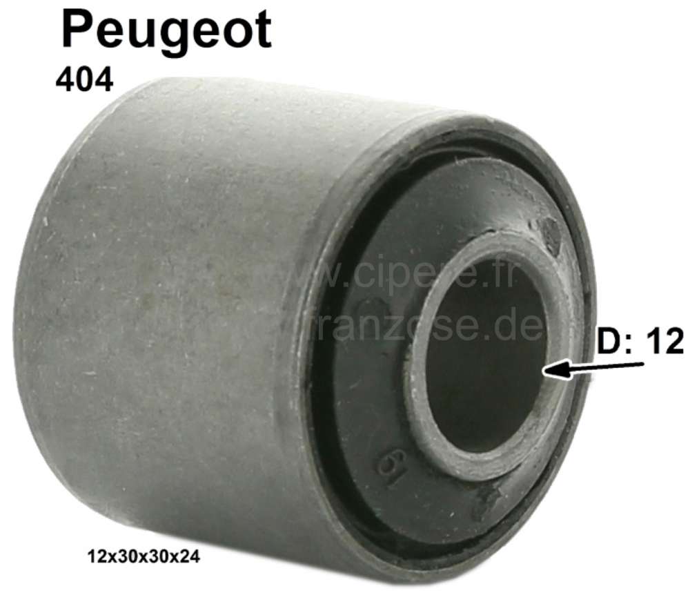 Peugeot - P 404, bonded-rubber bushing gear rack end at the steering gear, for the mounting of the t