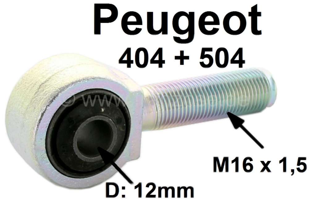 Peugeot - P 404/504, gear rack end on the right. Thread: M16x1,5. Suitable for Peugeot 404 + 504.