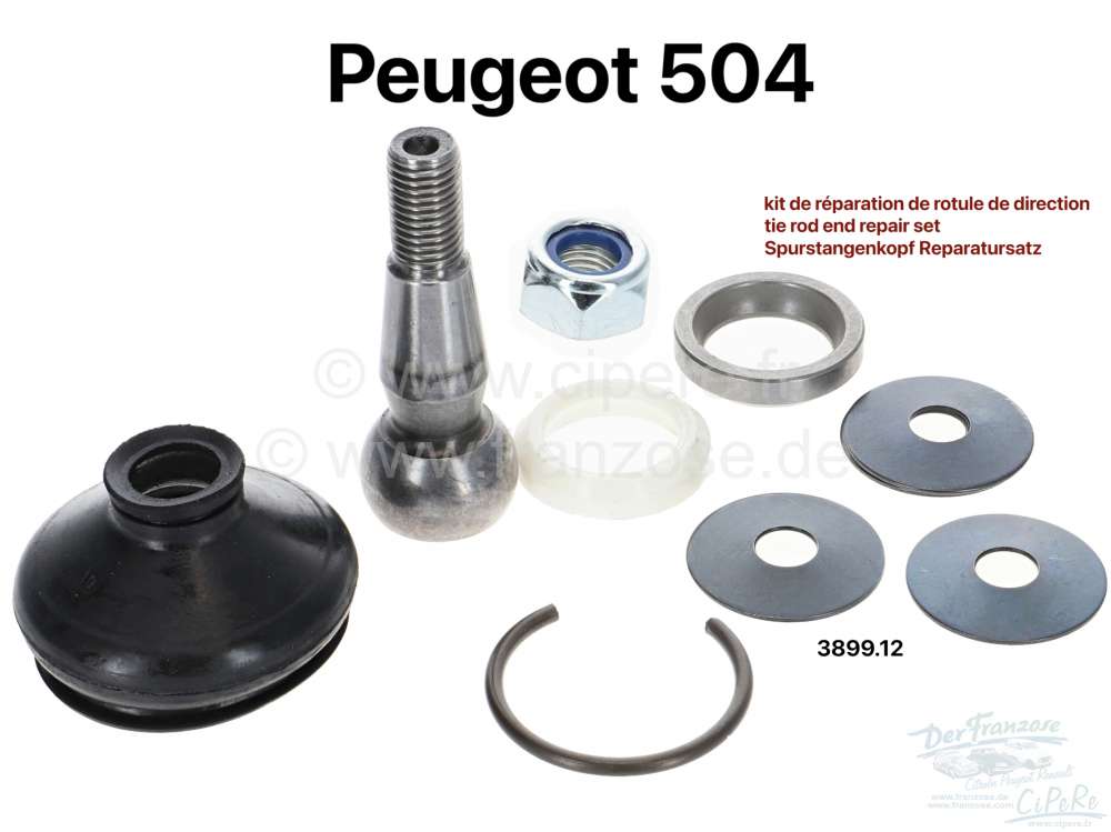 Peugeot - P 504, tie rod end repair set. Suitable for Peugeot 504 (1 serie), to year of construction