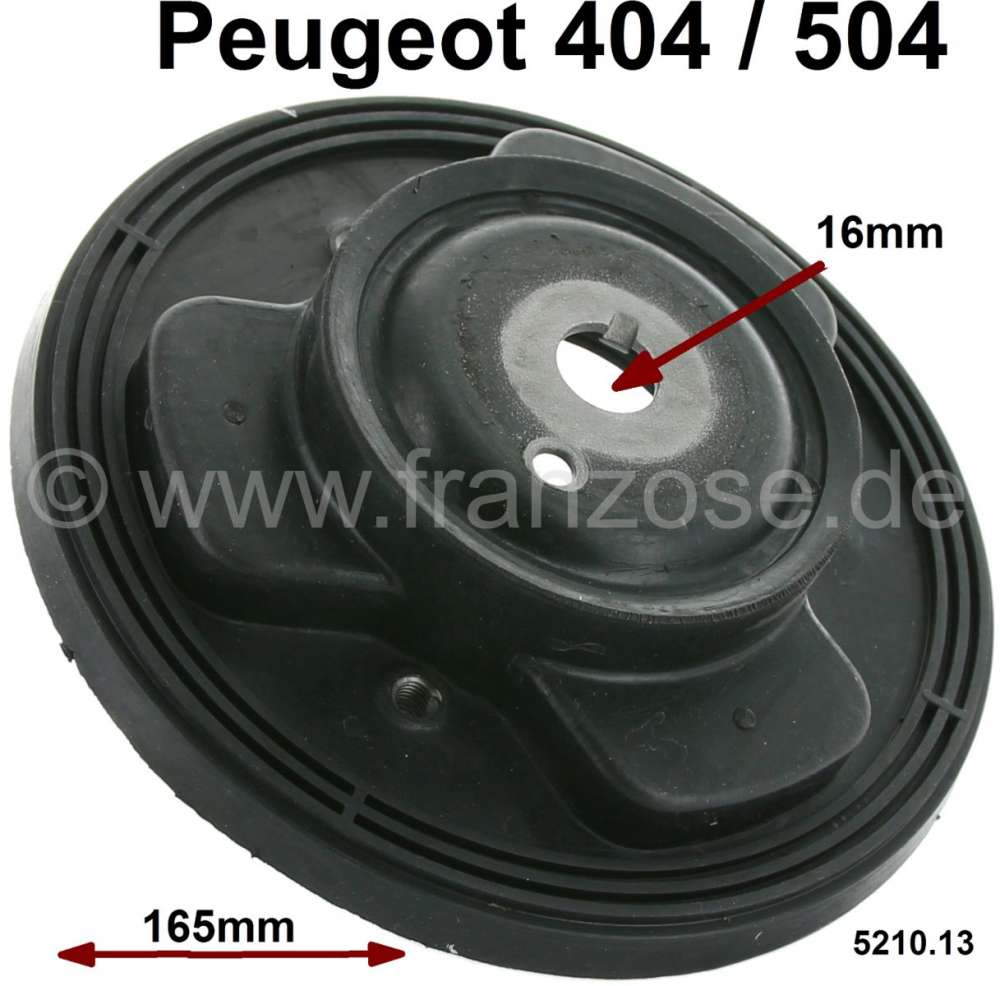 Peugeot - P 404/504, spring plate in front. Diameter 165mm. Suitable for Peugeot 404 + 504. Per piec