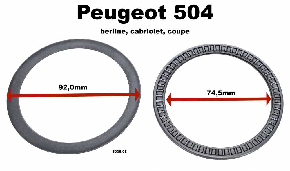 Peugeot - P 504, upper needle bearing for suspension strut (strut mount). Outer diameter: 92mm, inne