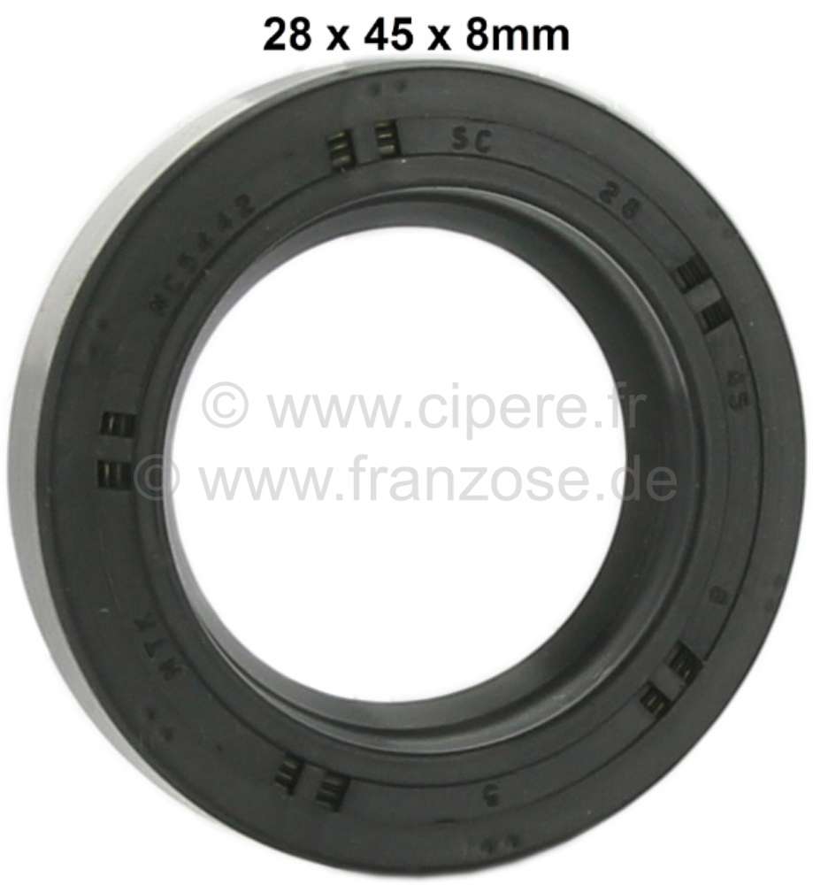 Peugeot - Shaft seal differential. Dimension: 28 x 45 x 8mm. Suitable for Renault 4 (first version).