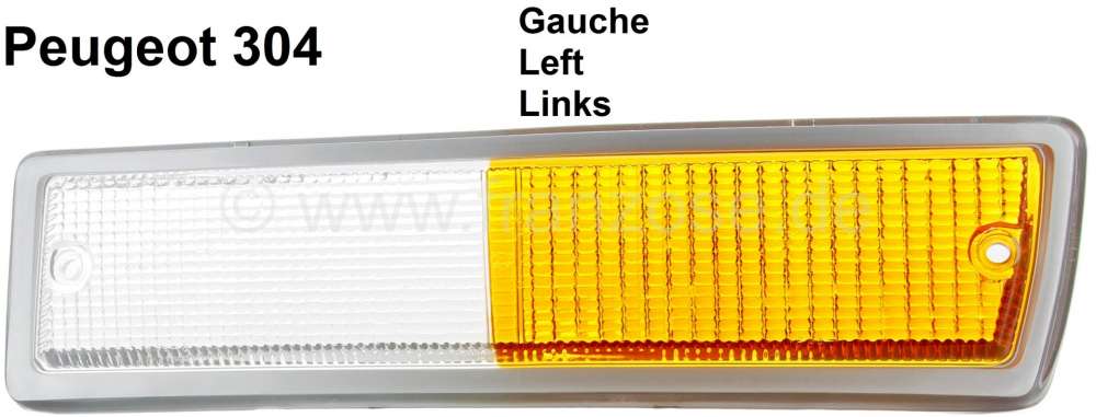 Renault - indicator cap front left Peugeot 304 colour white-orange