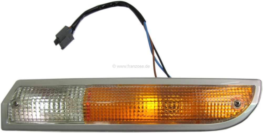 Peugeot - indicator front left side Peugeot 504, 1975>, white-orange, complete