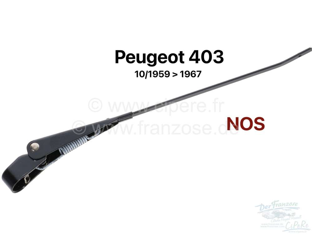 Peugeot - P403, Wiper arm black. Suitable for Peugeot 403, from 10/1959 to 1967. Original manufactur