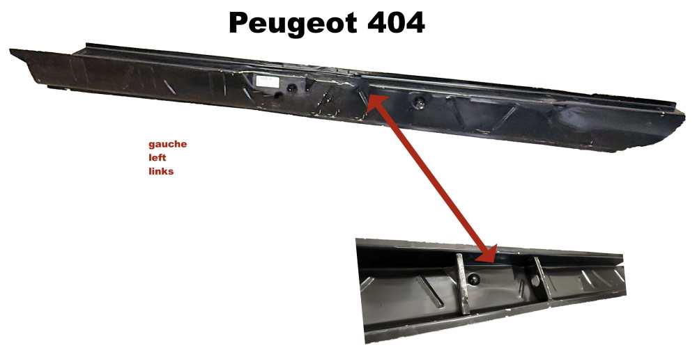 Peugeot - P 404, sill panel left (not the panelling of the sill), with all beads and indentations. S