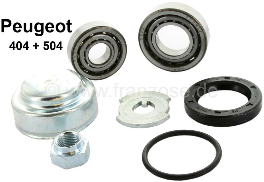 Peugeot - P 404/504, wheel bearing set in front. Suitable for Peugeot 404 + 504 (to year of construc