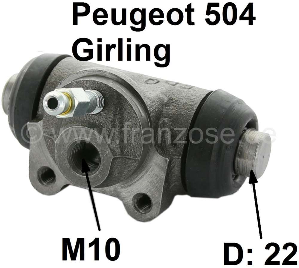 Peugeot - wheel brake cylinder rear, left + right side, Peugeot 504 Pick Up >10/81, system Girling, 