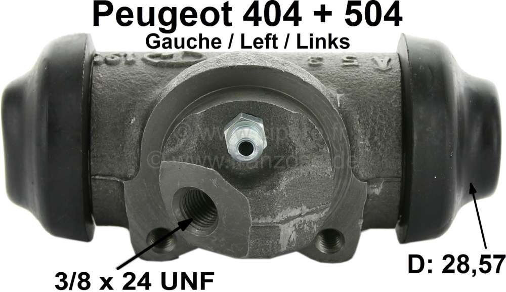 Peugeot - P 404/504, wheel brake cylinder at the rear left. System Bendix. Piston diameter: 28,57mm.