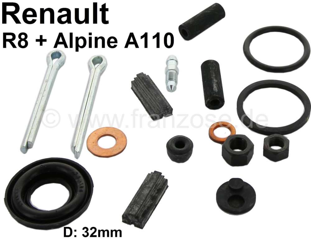 Renault - Rear engine, brake caliper repair set, for 1 brake caliper in the front or in the rear (32