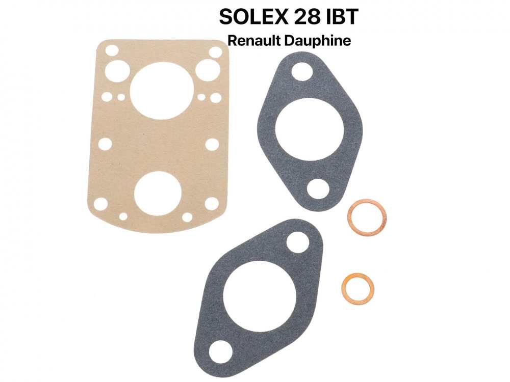 Renault - Carburettor gasket set Solex 28 IBT. Suitable for Renault Dauphine.