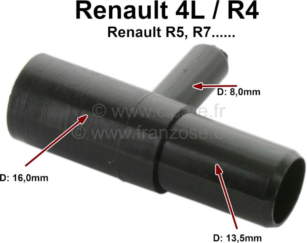 Alle - Crankcase ventilation (engine ventilation) T-connector (reduction). Suitable for many Rena