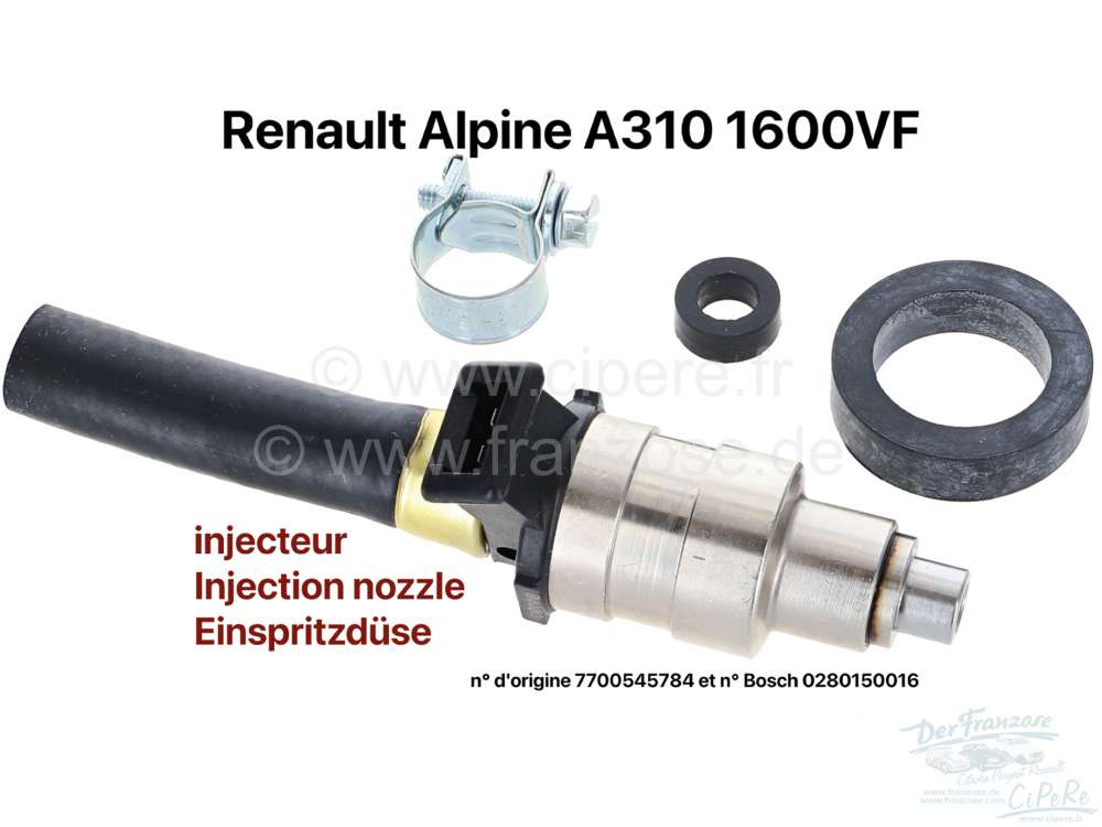 Peugeot - Injection nozzle, suitable for Renault Apine A310 1600VF. Very good reproduction from Euro
