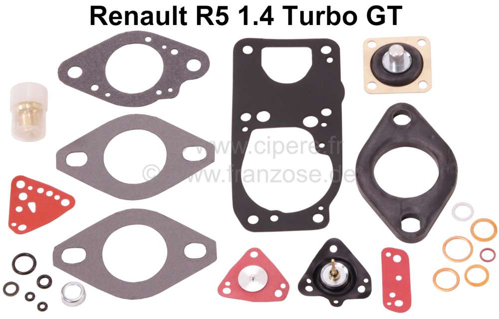 Renault - Carburetor repair set Solex 32 TO. Suitable for Renault R5 1.4 Turbo GT.