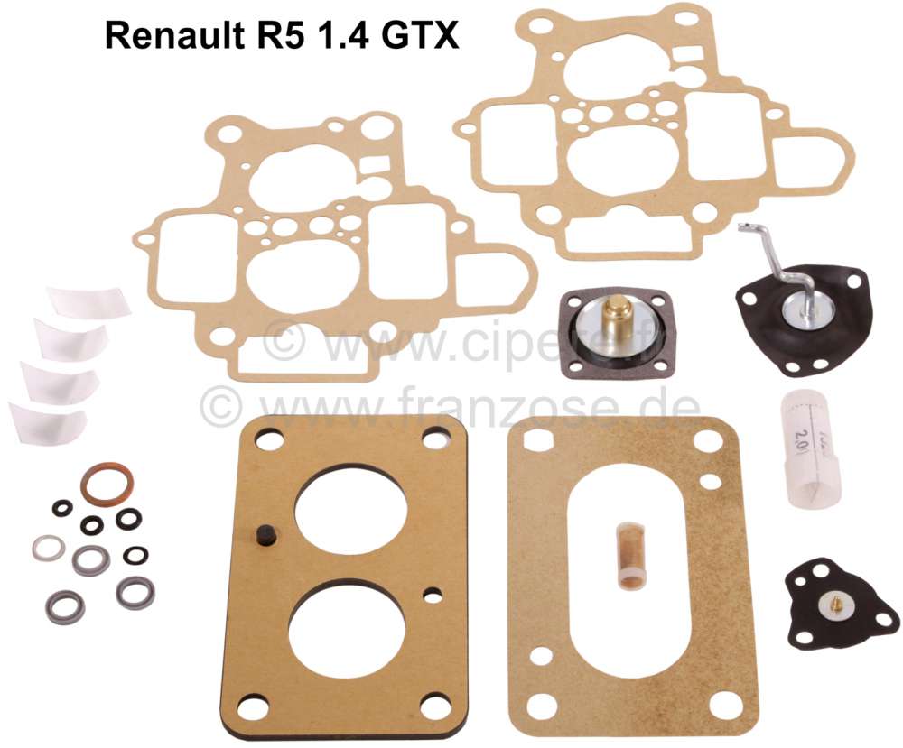 Renault - Carburetor repair set Weber 32 DRT, 32 DRT 12/101, 32 DRT 12C/101. Suitable for Renault R5