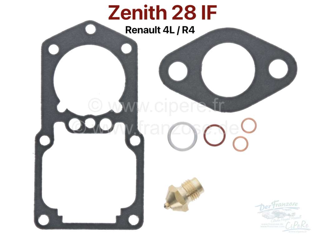 Renault - Carburetor repair set Zenith 28 IFPAF (inclusive float needle valve). Suitable for Renault