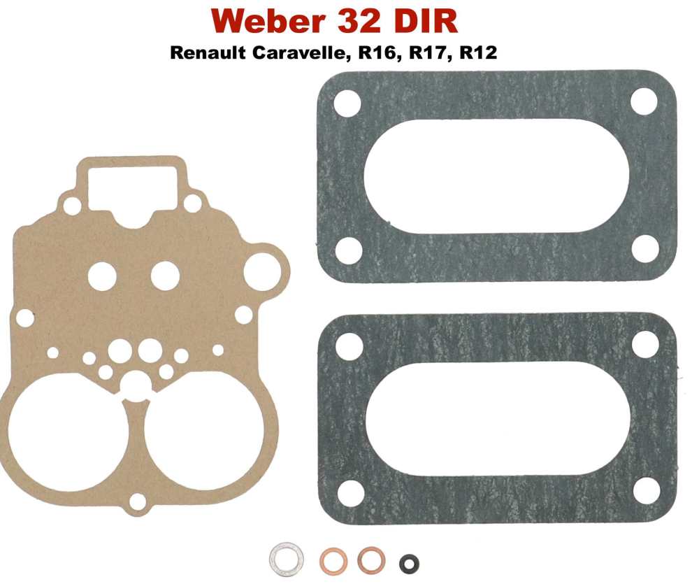 Alle - Carburetor sealing set Weber 32 DIR. Suitable for Renault Caravelle, R16, R17, R12