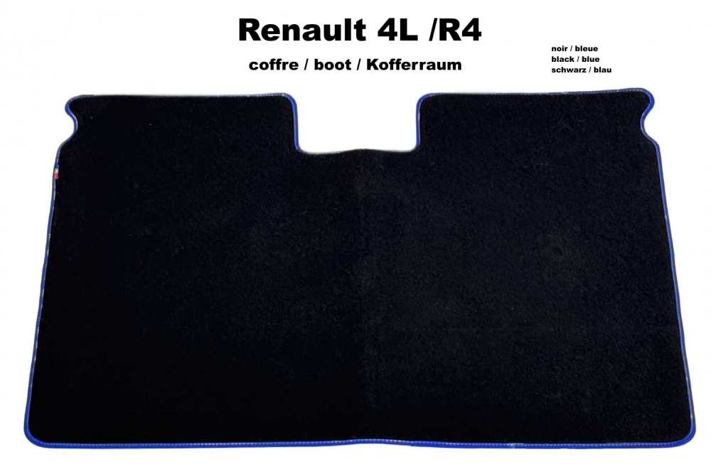 Renault - R4, boot mat Renault R4. Black velour with blue border. Suitable for our carpet set b 8811