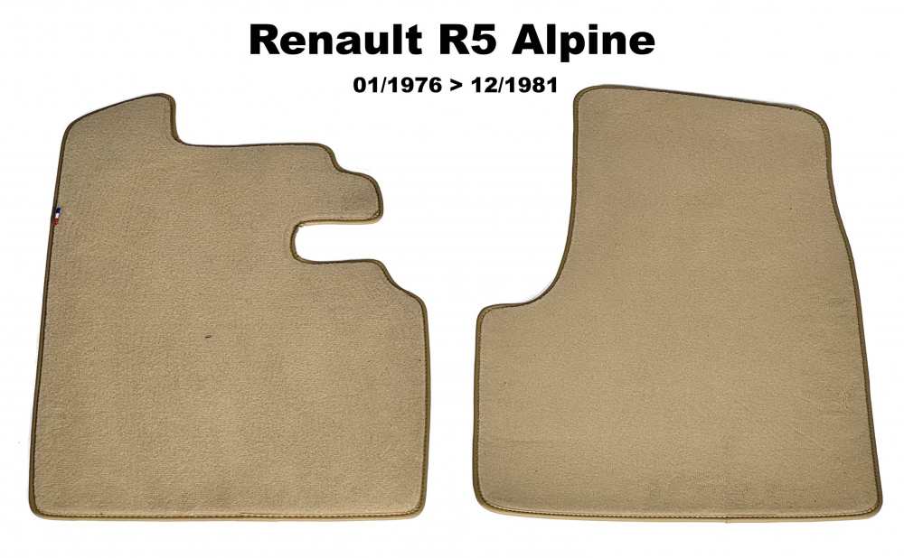 Peugeot - R5 Alpine, front floor mat set Velour Exellence (only front left + right), beige with beig