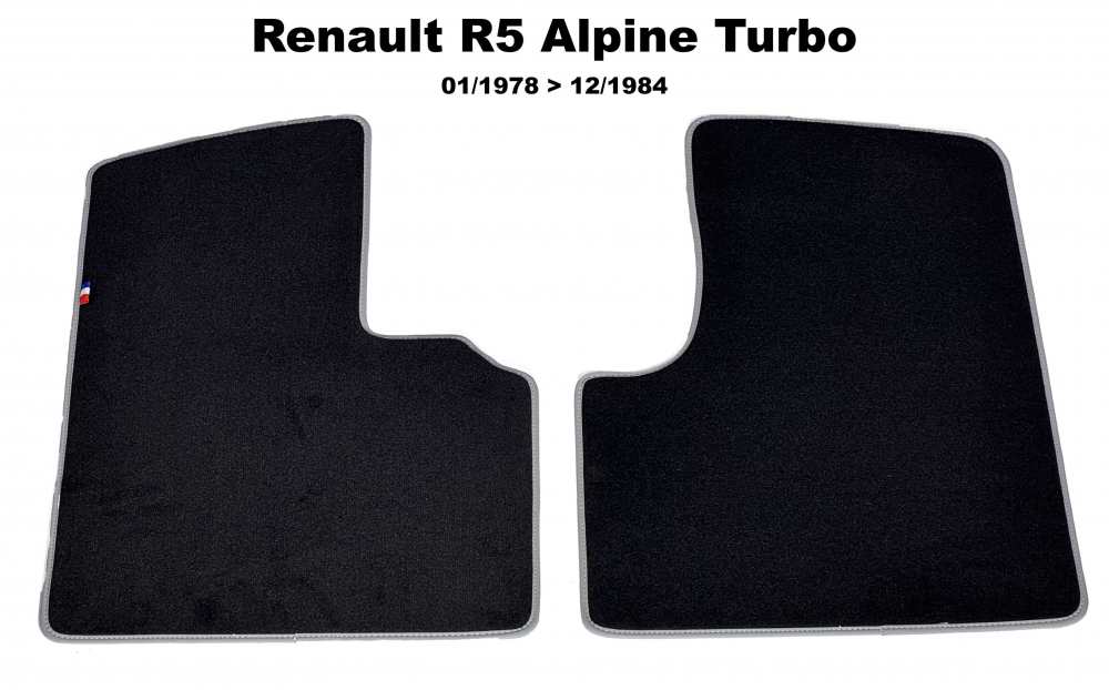 Peugeot - R5 Alpine Turbo, front floor mat set Velour Exellence (only front left + right), dark grey