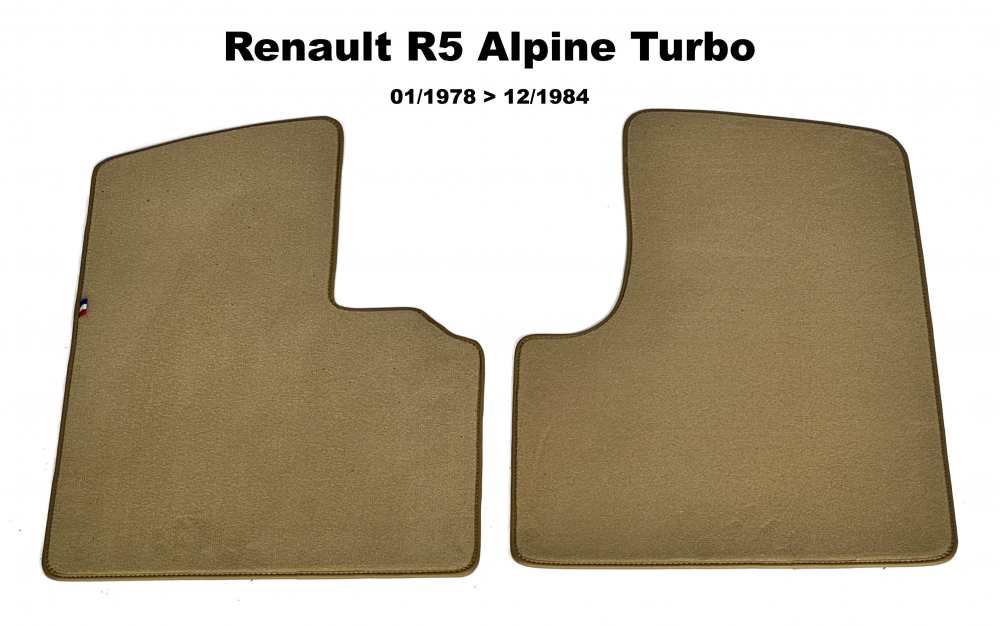 Peugeot - R5 Alpine Turno, front floor mat set Velour Exellence (only front left + right), beige wit