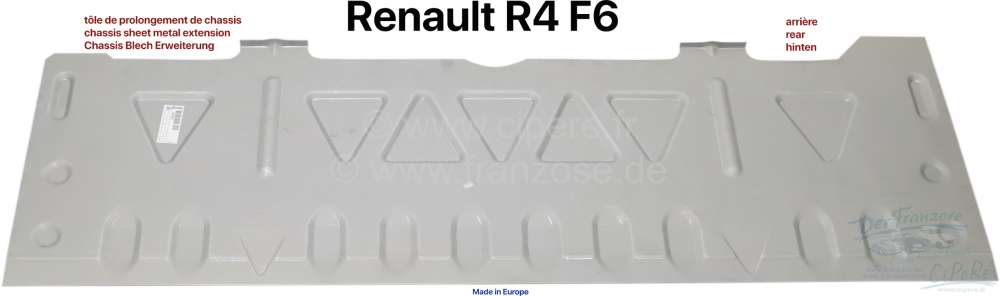 Renault - R4 F6, chassis sheet metal extension, for Renault R4 F6 (this is the sheet metal from the 