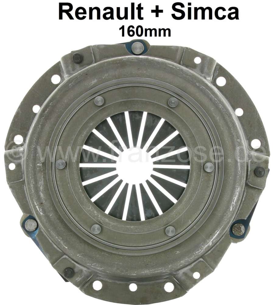 Renault - Clutch plate, 160mm. Suitable for Renault R8 + R10. Simca 1000 (all models).