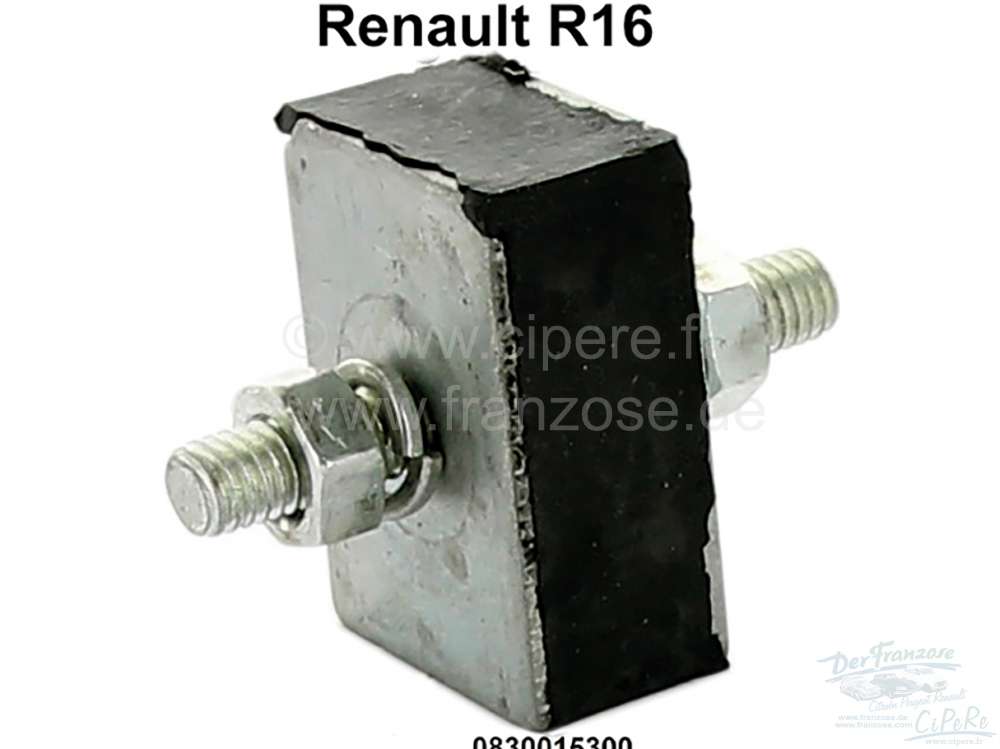 Renault - R16, silent block angularly suitable for the clutch cable securement, for Renault R16. Or.