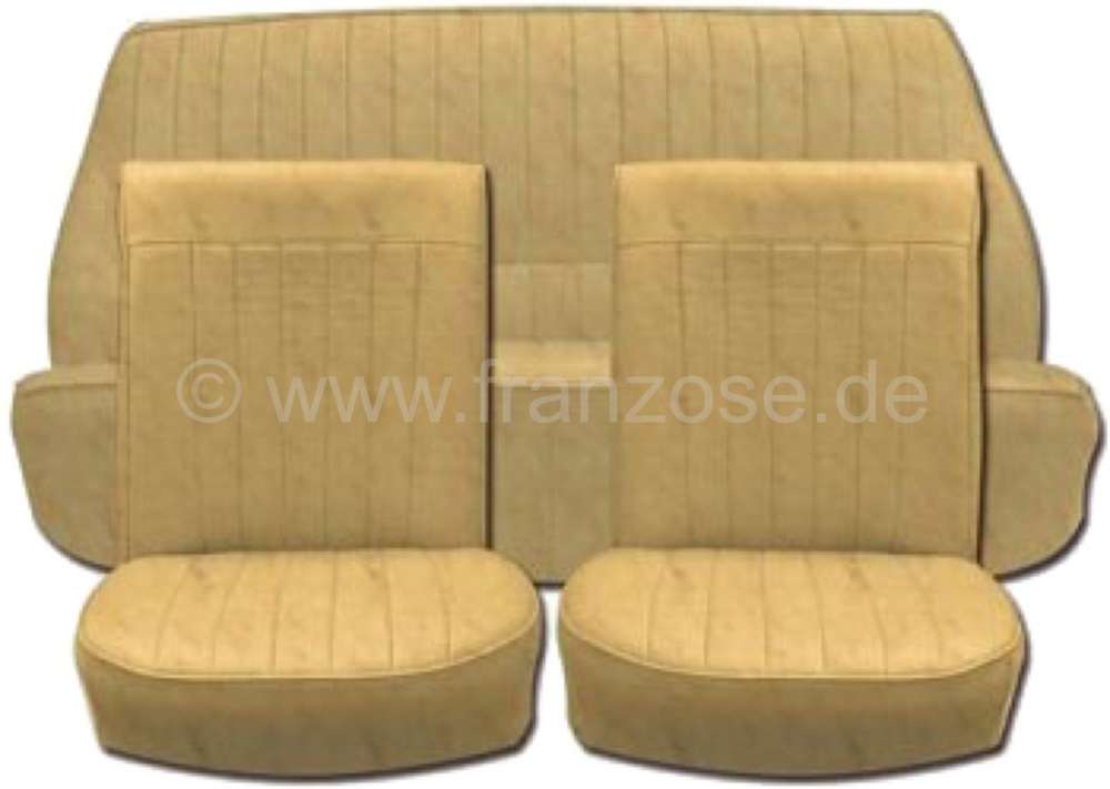 Citroen-2CV - 4CV, coverings (2x front seat, 1x rear seat). Vinyl beige (Pergamino). Suitable for Renaul