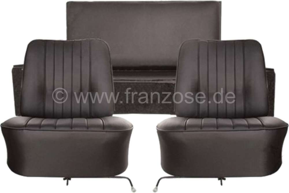 Alle - Caravelle, coverings (2x front seat, 1x rear seat). Vinyl black. Suitable for Renault Cara