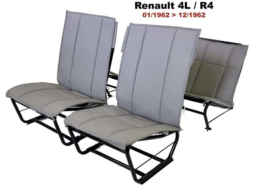 Renault - R4, bench covers front + rear (as replacement for the defective seat covers). Colour grey 