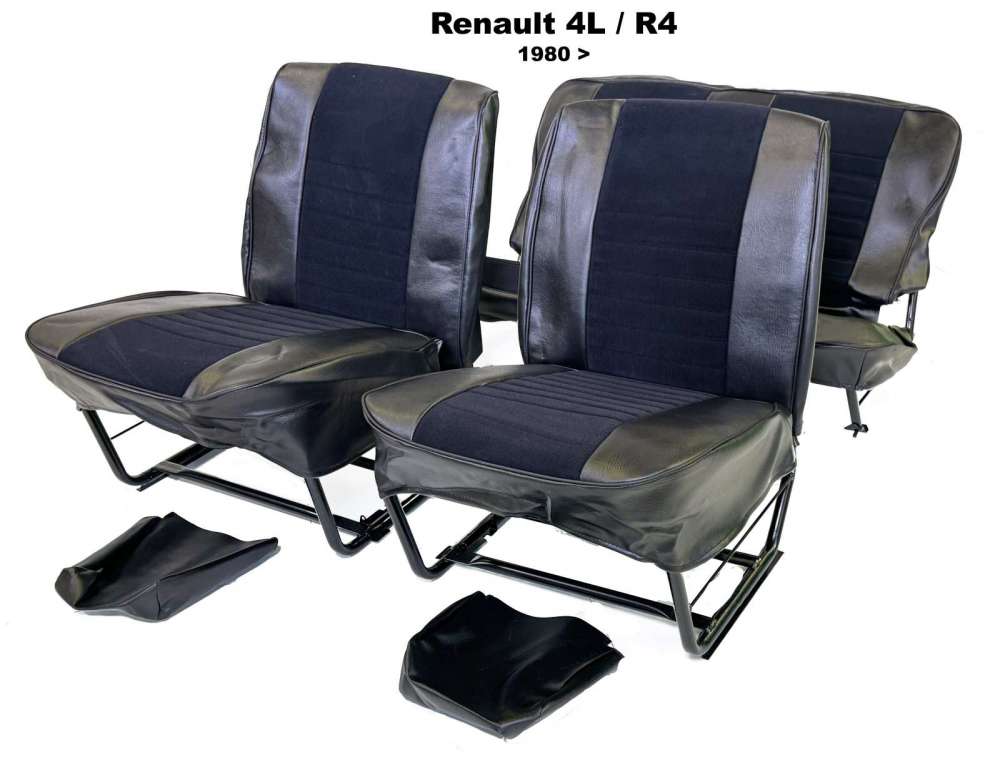 Renault - R4, seat covers front + rear (as replacement for the defective seat covers), made of ribbe