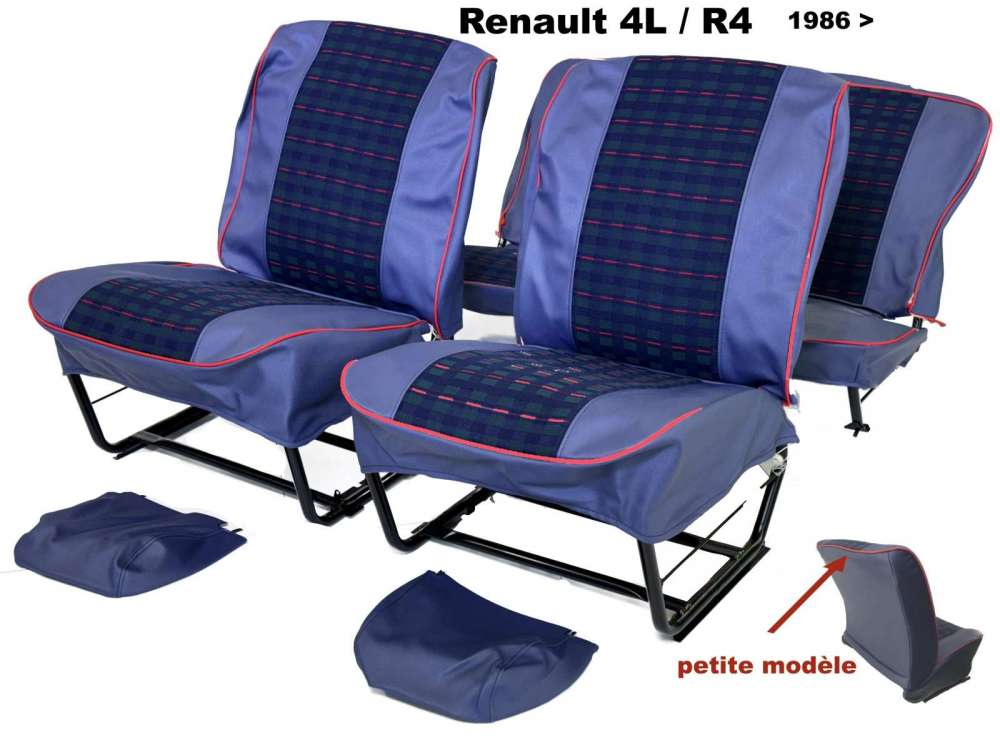 Renault - R4, seat covers front + rear (to replace the defective seat covers), made of imitation lea