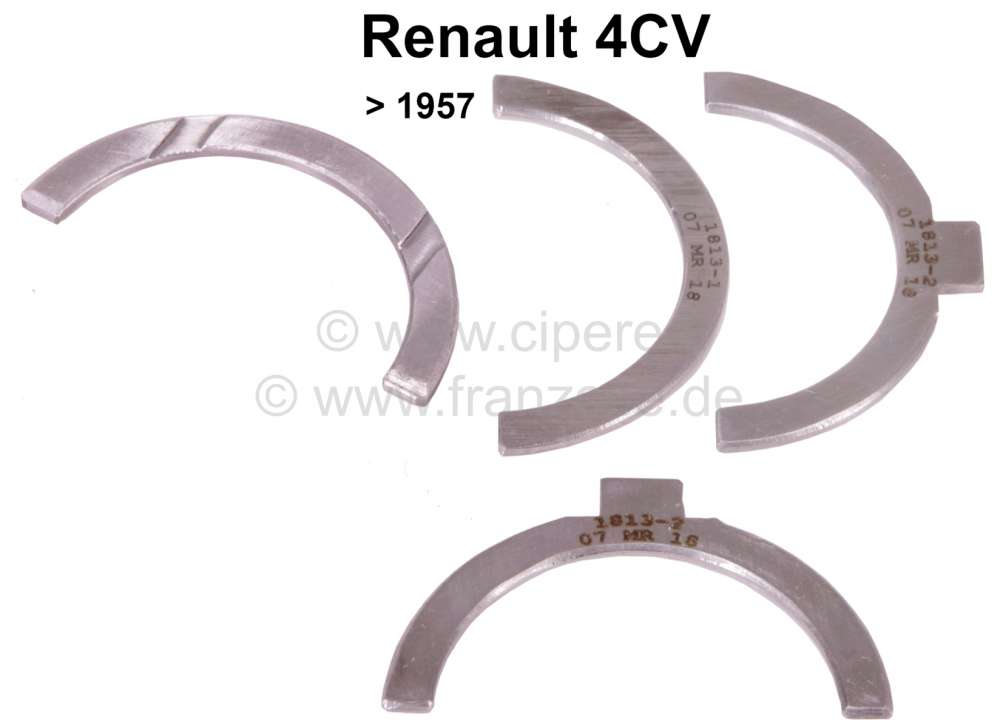 Renault - 4CV, crankshaft thrust washer (axial clearance), 2 oversize 0,10. Suitable for Renault 4CV