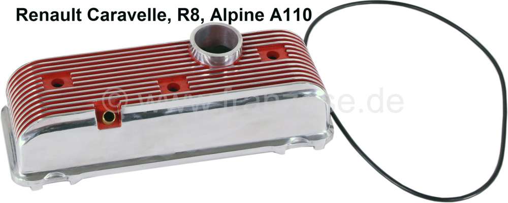 Renault - Caravelle/R8/Alpine, valve cap from aluminum. Color: red. Suitable for Renault Caravelle, 