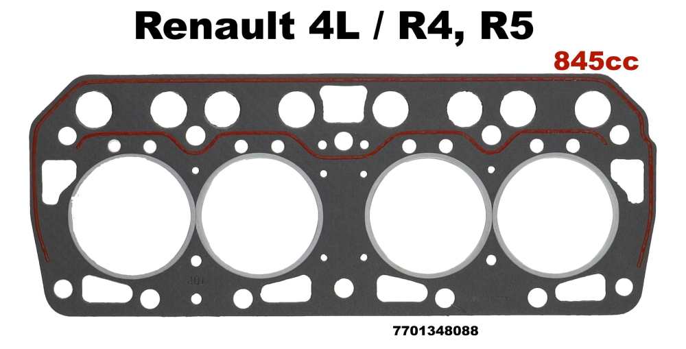 Renault - R4/R5, cylinder head gasket. Engine: 680, 800 B1B, 839. Suitable for Renault R4 (845cc), o