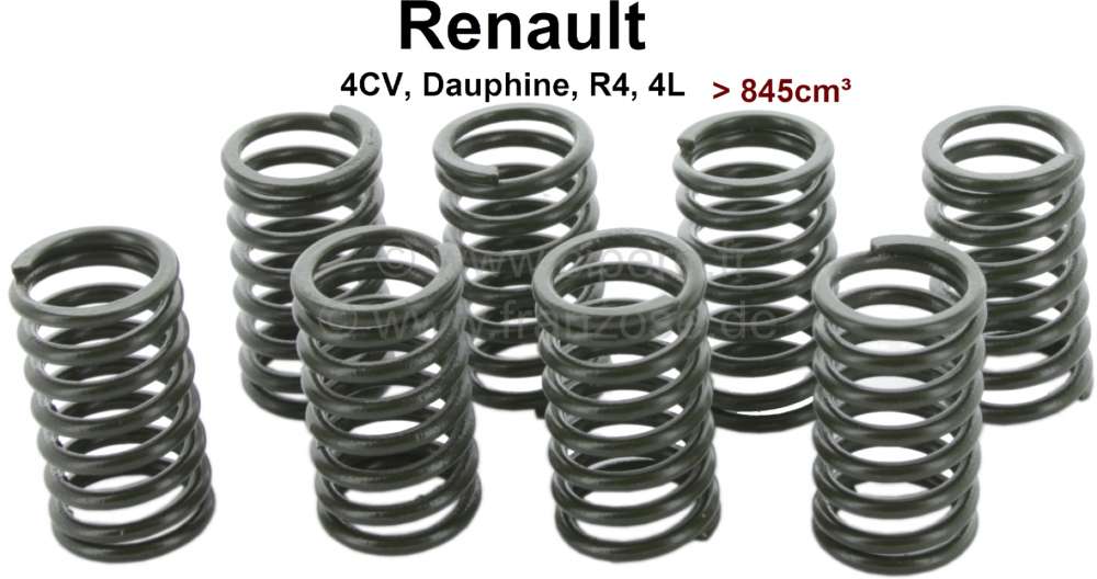 Renault - Valve spring set (8 item). Suitable for Renault 4CV, Dauphine, R4 small engine (to 845ccm)