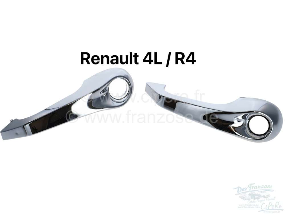 Renault - R4, door handle chrome-plated (plastic, chrome-plated). 1 set (2 pieces). Suitable for Ren