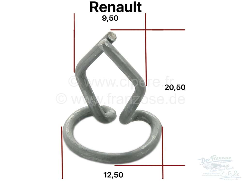 Renault - Clip for upholstered seat securement at the seat metal frame, for Renault R4. Fitting for 