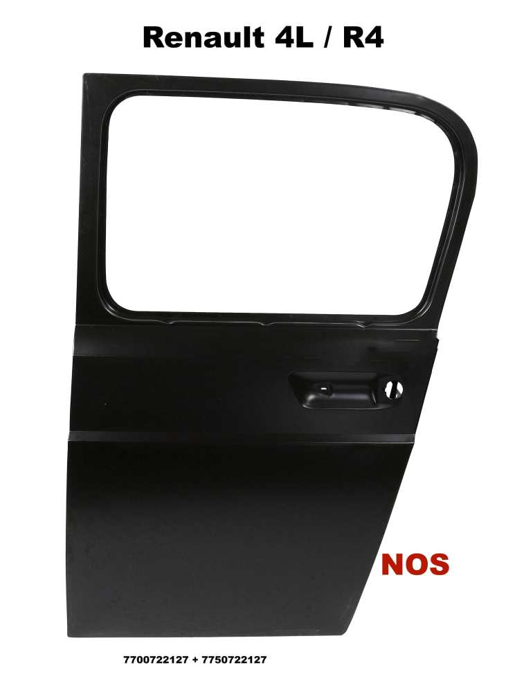Citroen-2CV - R4, rear left door. Last version with internal hinges. Suitable for Renault R4 (type R1123