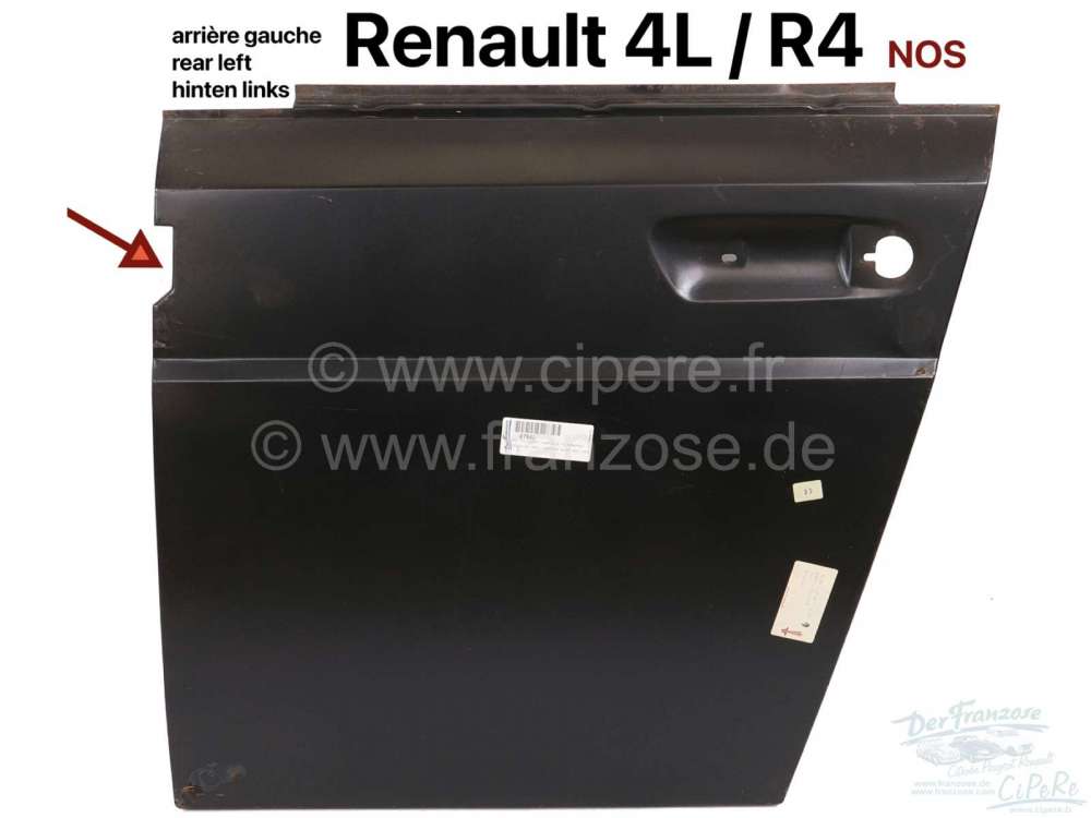 Renault - R4, outer door, complete outer door panel. Rear left. Suitable for Renault R4 with open do