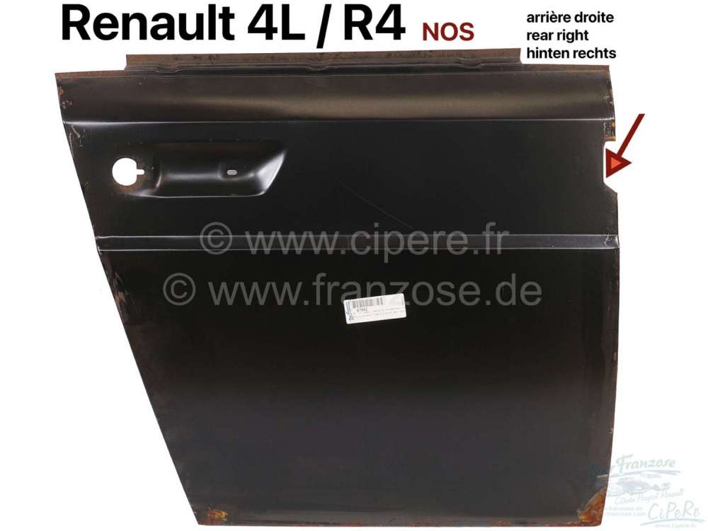 Renault - R4, outer door, complete outer door panel. Rear right. Suitable for Renault R4 with open d
