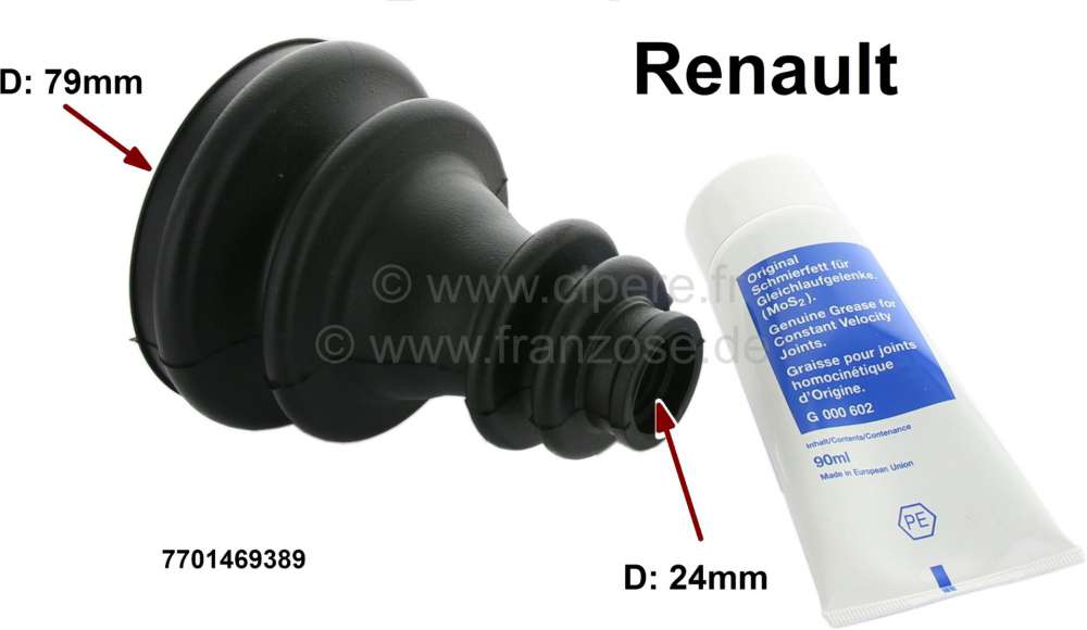 Renault - Collar drive shaft, gearbox side. Suitable for Renault R4, R5, R6, Super 5, R12, R15, R17,
